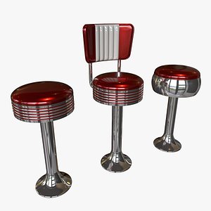 Retro Stool Pack 3D model
