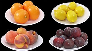 3D Fruits in plate bundle