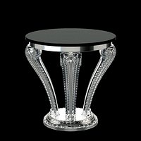 Lalique Marsan Crystal Pedestal Side Table