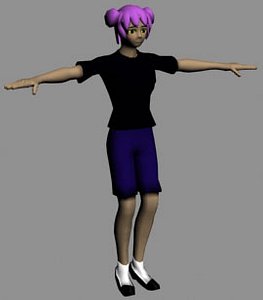 free rpg anime character set 3d model