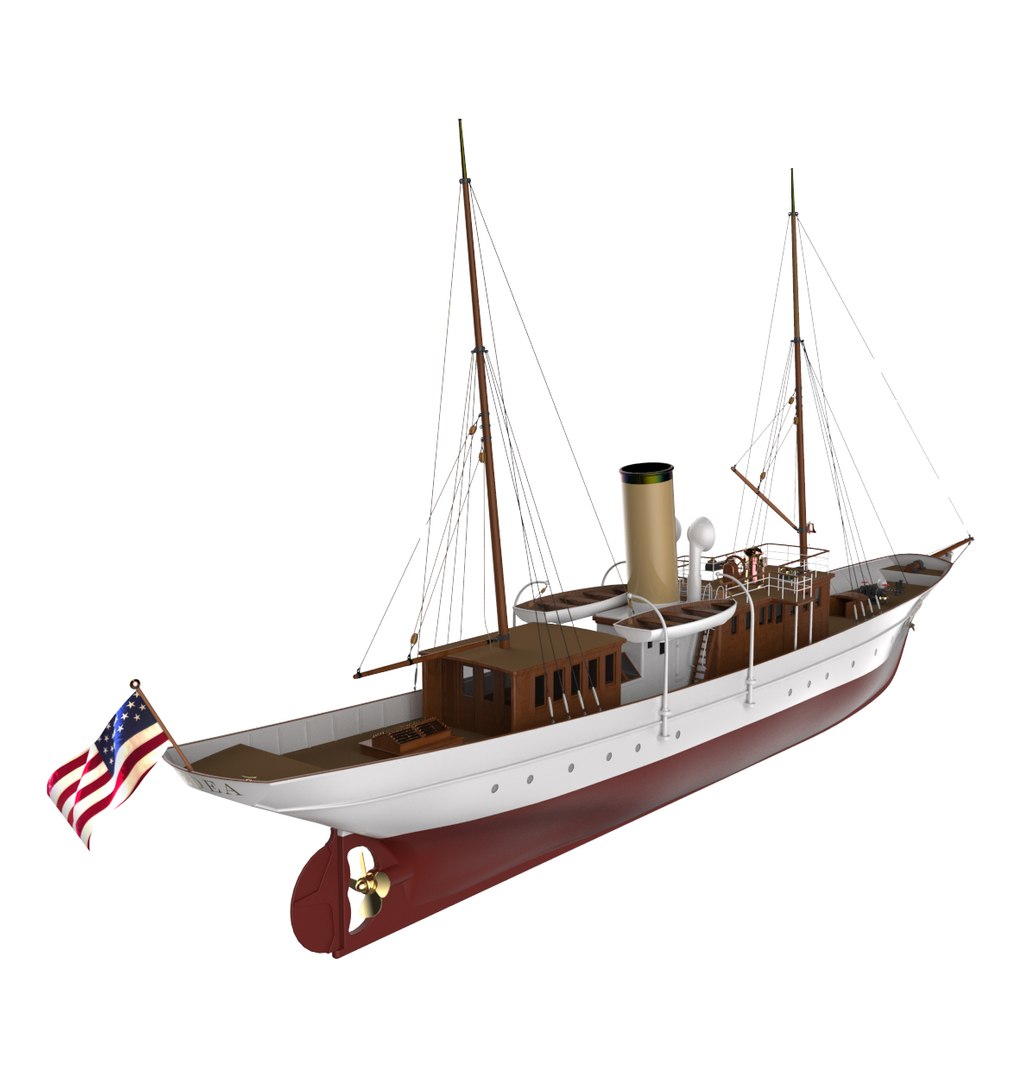 steam yacht 3d model