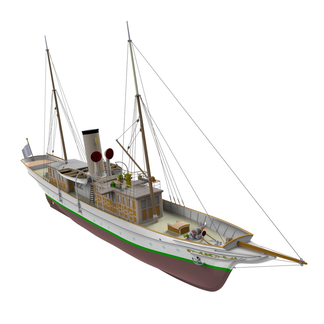 steam yacht 3d model