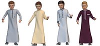 4x Boy real cloth simulation conversation loop animation