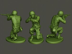 3D american soldier ww2 shoot