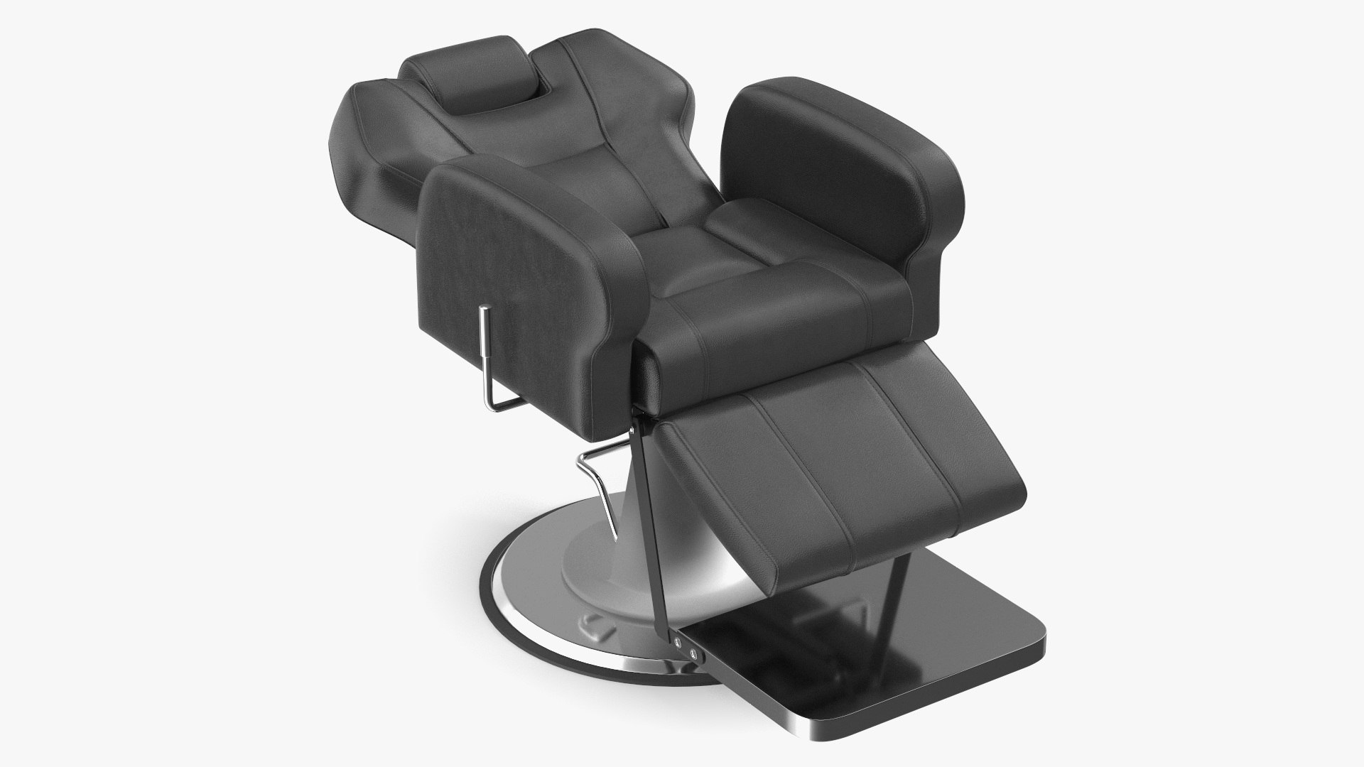 Modern Beauty Salon Chair Unfolded Black 3D model preview