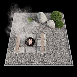 Rock garden sitting area