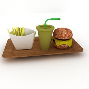 3D Burger food pack