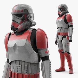 3D Star Wars Shock Trooper Used Armor Rigged for Cinema 4D