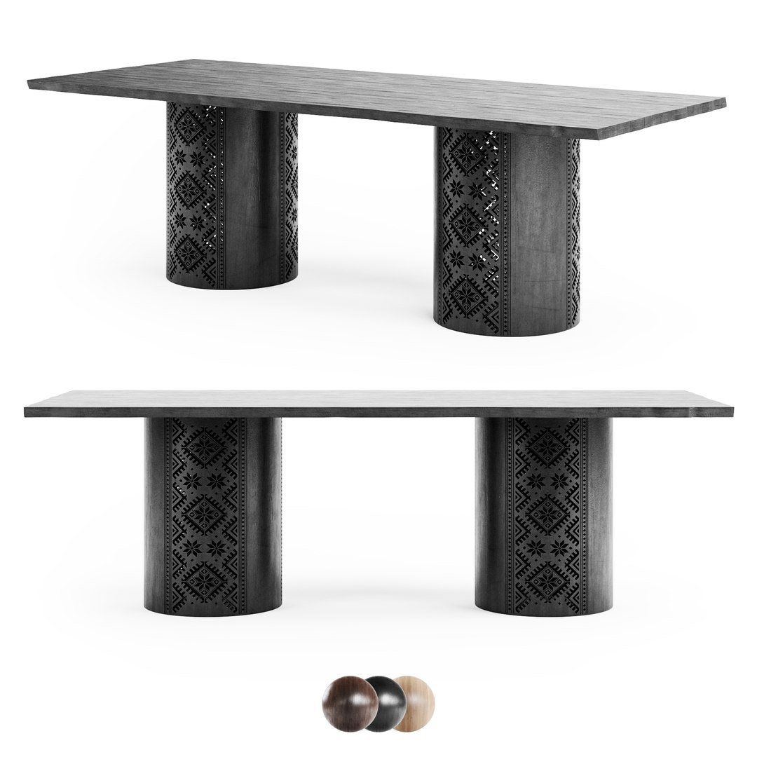 3D Ethno Rivne Dining Table Model - TurboSquid 2197256