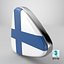 3D Finland Flag Icon model