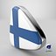 3D Finland Flag Icon model