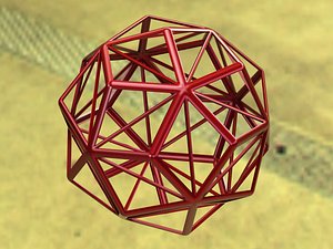 Wireframe Shape Small Triambic Icosahedron 3D model