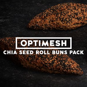 3D chia seed rolls pack model