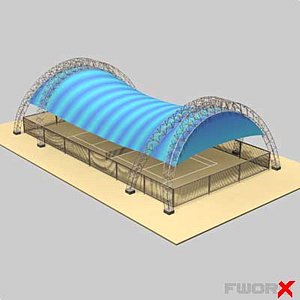 3d tennis court model