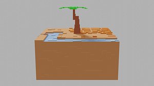 Island With Palm Tree 3D