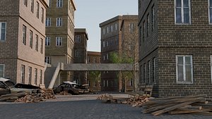 3D abandoned city scene design 3D model