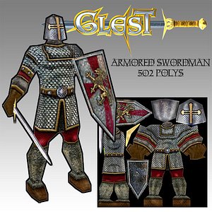 armored swordman 3d model