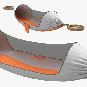 Forest Sleeping Hammock with Insect Mesh and Rope Loops Orange