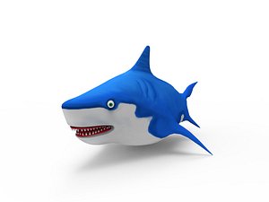 3D cartoon shark pack model