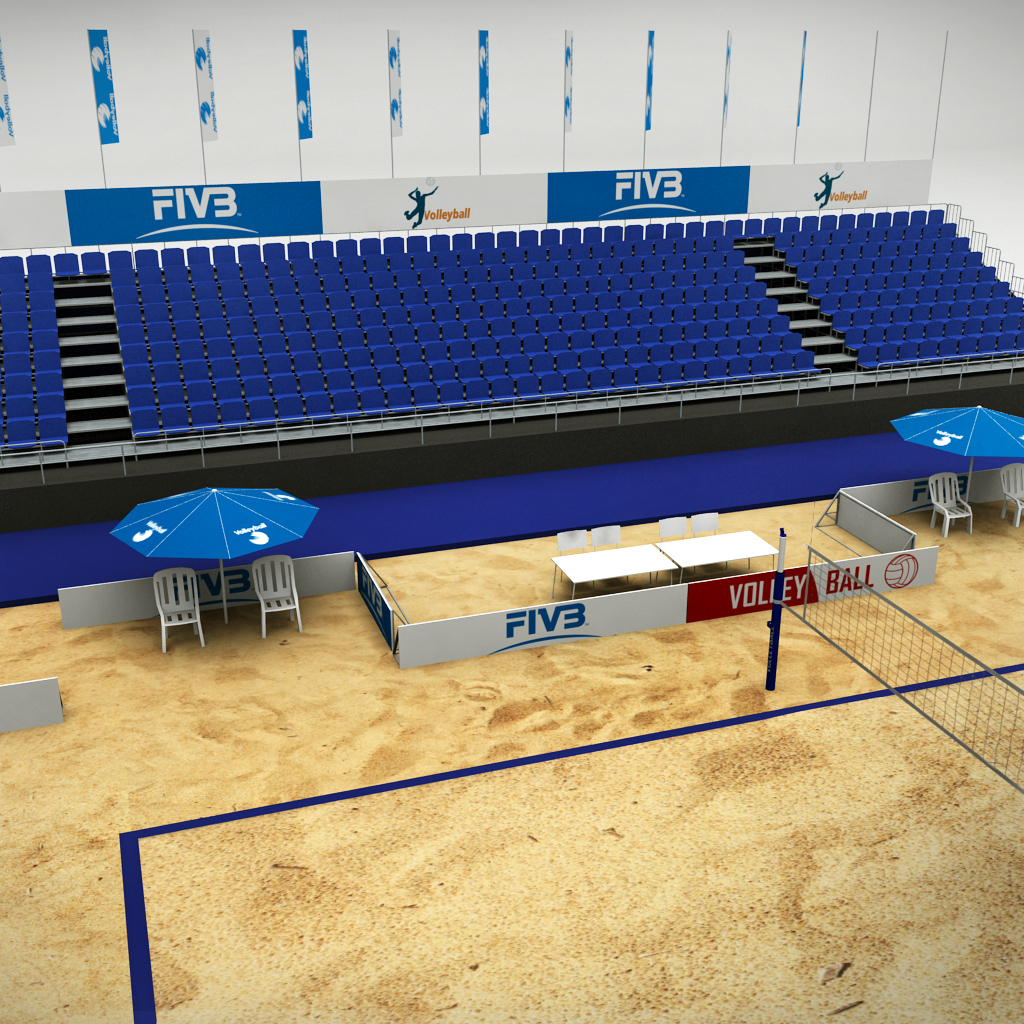 3d model volleyball court