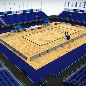 3d model volleyball court