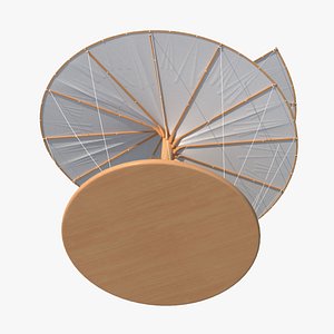 3D Leonardo Da Vinci Helicopter Wooden Concept Rigged for Maya