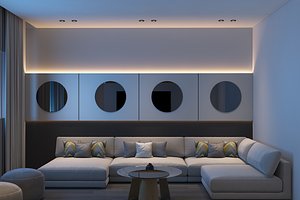 luxury living with beroom 3D model