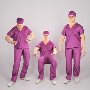 Animated surgeon: walking, working, using PC 204