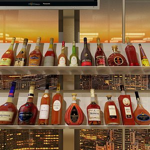 3ds max 20 cognac bottles