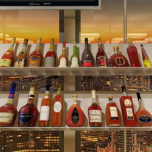 20 Liquor Bottles - Cognac