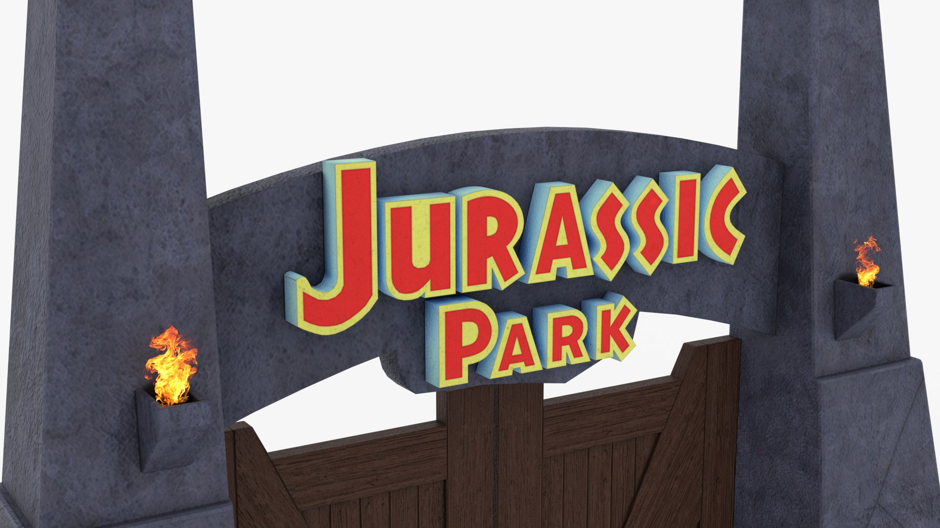 Jurassic Park Gate 3D Model - TurboSquid 1665766