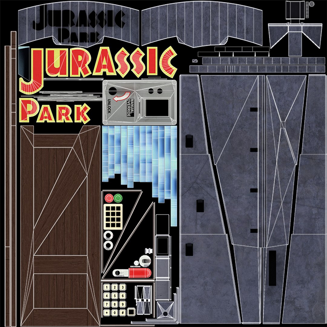 Jurassic Park Gate 3d Model Turbosquid 1665766