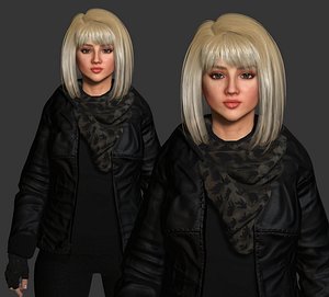 Emely -Blonde American Woman Rider Outfit Realistic 3D Character