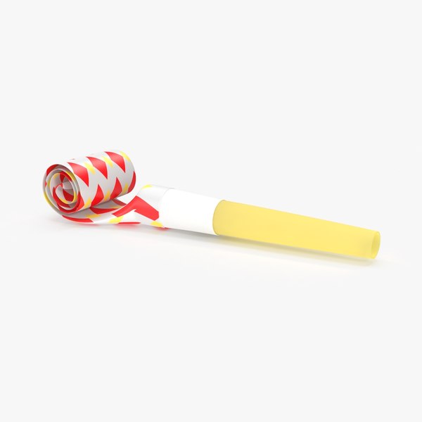 party-horn-03---red-curled 3d model