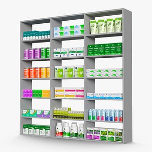 Storage Unit with Pharmacy Products 3D model