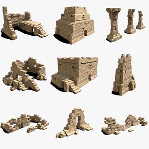 3D ARABIC DESERT RUINS ANCIENT PACK COLLECTION BUILDER AAA model