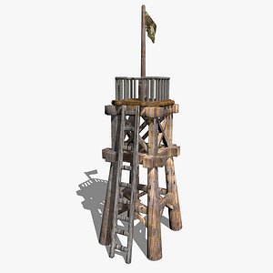 3dsmax wooden tower