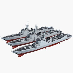 Chinese Navy Type 052DL 052D and  052C Destroyer