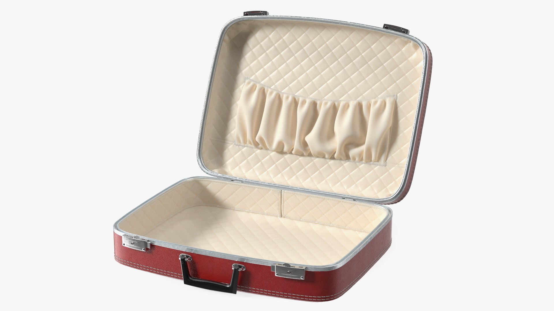 3D Vintage Open Red Suitcase TurboSquid 2131635