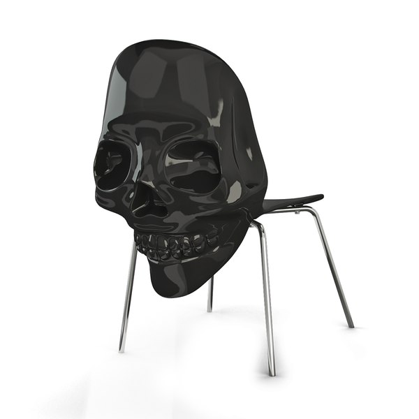 black crystal skull armchair