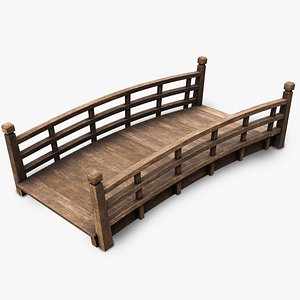 3D model Wooden Bridge PBR Game Ready Low-poly 3D model