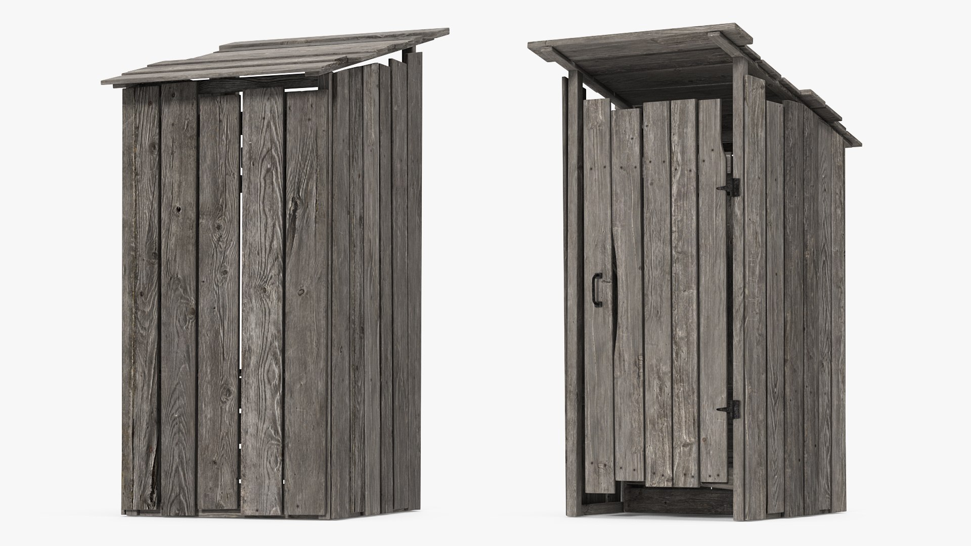 Old Wooden Outhouse 3D model preview