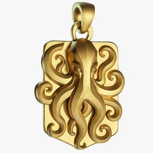 Fantasy Octopus Pendant 3D model