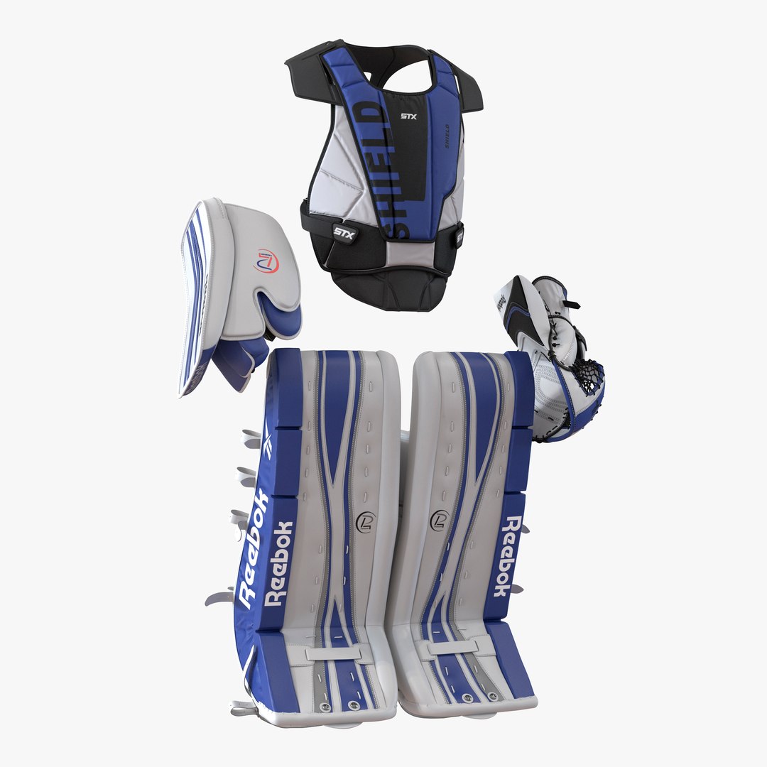 Hockey Goalie Protection Kit Blue 3D model preview