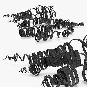 3D Burnt Steel Shavings from Lathe Operation Black model