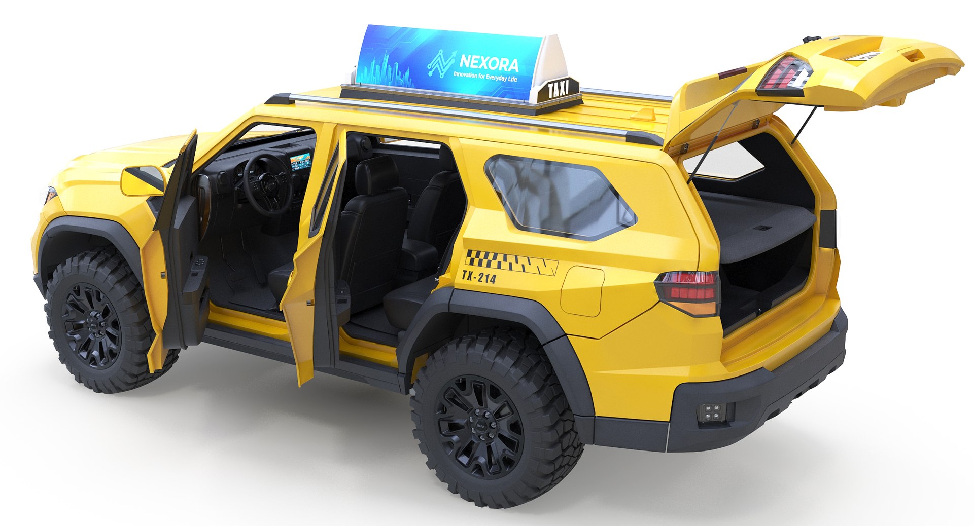 3D model Original Modern SUV &amp; Taxi Bundle PBR https://p.turbosquid.com/ts-thumb/5x/TfIQZS/b4/suvtax07open/jpg/1785961727/1920x1080/fit_q87/544f136335159fae4e63e5aa797849838f80a521/suvtax07open.jpg