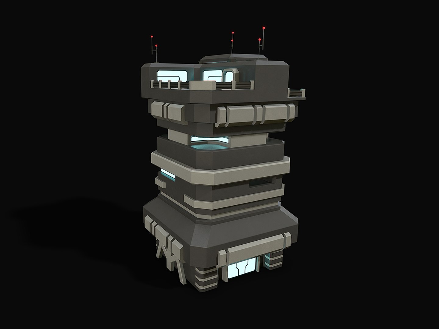 Scifi Building Modular 3D Model - TurboSquid 1419556