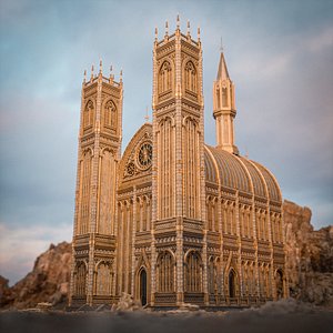 3D GOTHIC MODULAR BUILDING 6 model