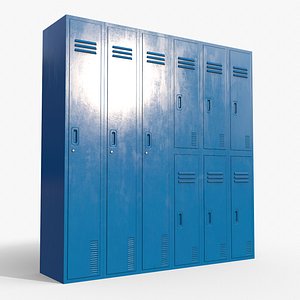 PBR School Gym Locker 06 - Blue Light