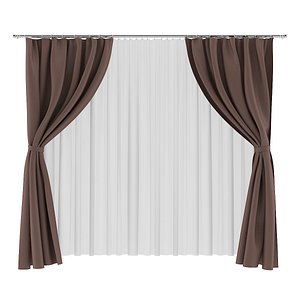 3d brown white curtains